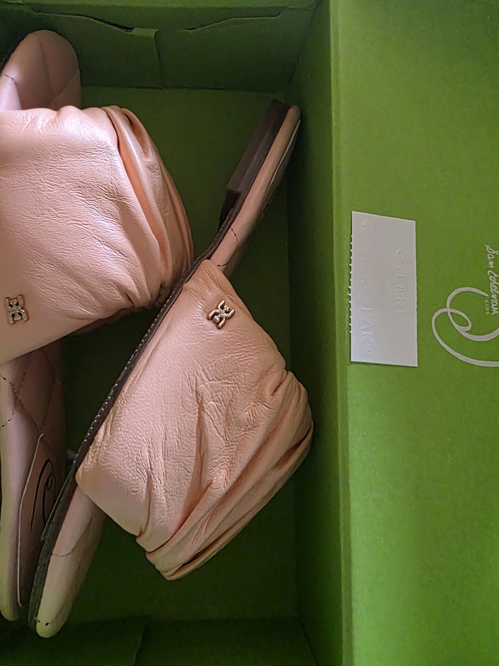 Sam Edelman Peach Ruched Slide Sandals